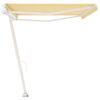 vidaXL Freestanding Manual Retractable Awning 500x350 cm Yellow/White