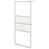 vidaXL Walk-in Shower Wall with Shelf Chrome 100x195 cm