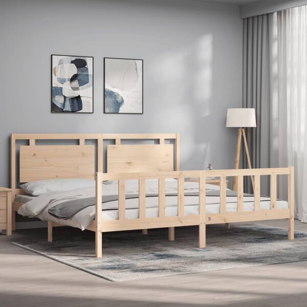 vidaXL Bed Frame without Mattress Solid Wood Pine