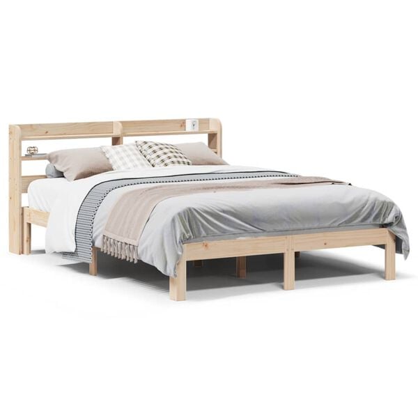 vidaXL Bed Frame with Headboard without Mattress 150x200 cm King Size