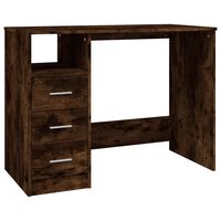 vidaXL Desk with Drawers Smoked Oak 102x50x76 cm Engineered Wood