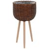 vidaXL Planter 3 pcs Wicker with PE Lining