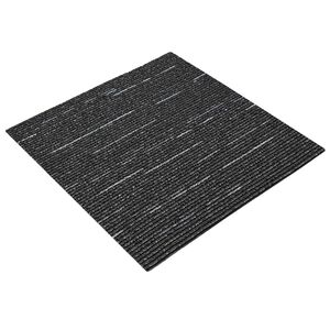 vidaXL Carpet Tile Striped Black 50 x 50 cm 36 pcs PP and Bitumen