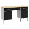 vidaXL Work Cabinet with Drawer with Lock 3 pcs Black 150 x 55 x 85 cm