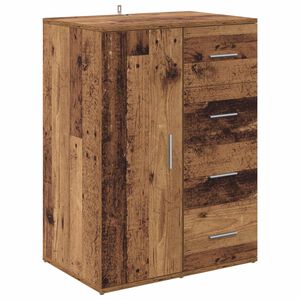 vidaXL Sideboard with Drawer Old Wood 59 x 39 x 80 cm Engineered Wood