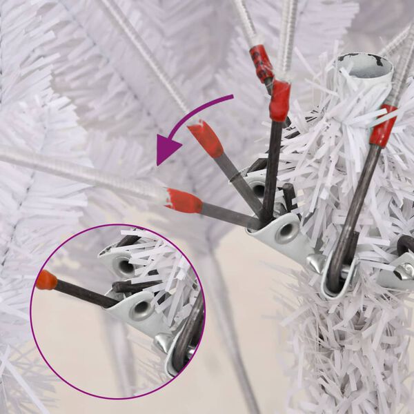 vidaXL Artificial Hinged Christmas Tree with Stand White 210 cm