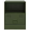 vidaXL Bedside Cabinet Olive Green 34.5x39x44 cm Steel