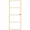vidaXL Interior Door Slim Golden 83x201.5 cm Tempered Glass and Aluminium