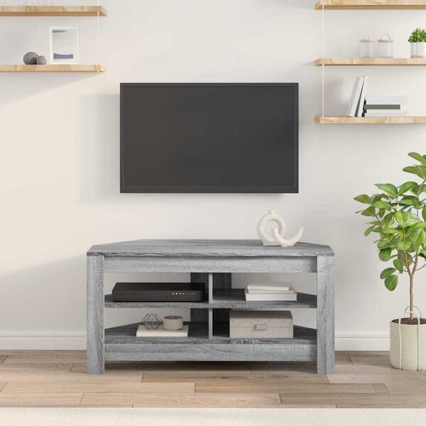vidaXL Corner TV Cabinet Grey Sonoma 102 x 40.5 x 45 cm