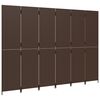 vidaXL Room Divider 6 Panels Brown Poly Rattan