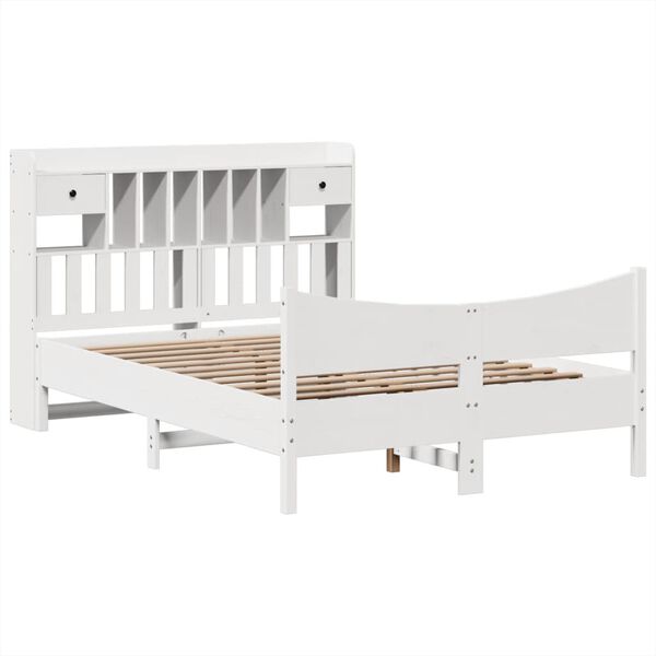 vidaXL Bed Frame without Mattress White 140x190 cm Solid Wood Pine