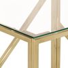 vidaXL Console Table Gold Stainless Steel and Tempered Glass