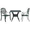 vidaXL 3 Piece Bistro Set Green Cast Aluminium