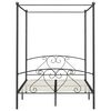 vidaXL Canopy Bed Frame without Mattress Grey Metal 160x200 cm
