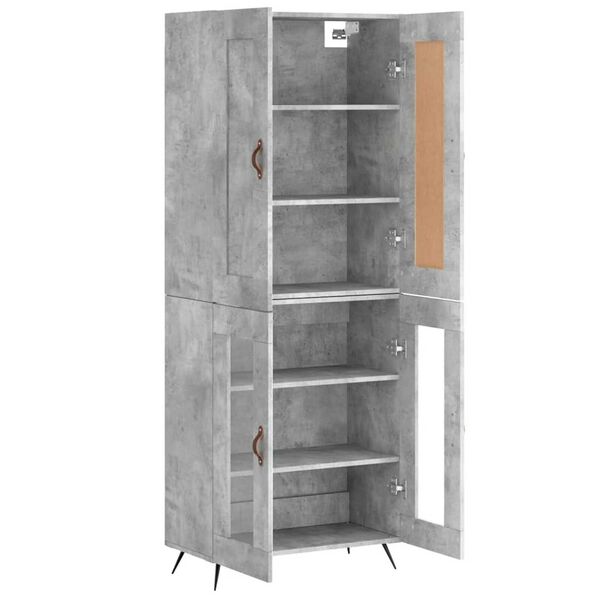 vidaXL Highboard Concrete Grey 69.5x34x180 cm Engineered Wood