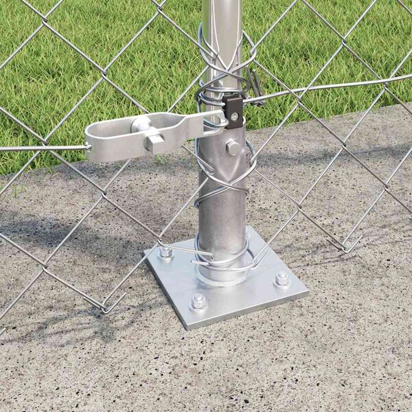 vidaXL Fence Post Silver 10 x 1.5 m (60 x 60 mm mesh) Steel