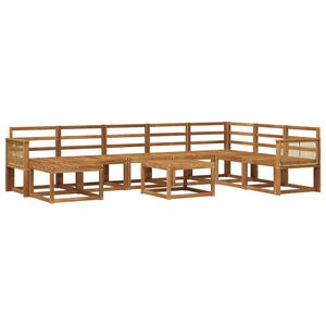 vidaXL Outdoor Sofa Set 9 pcs Natural Solid Acacia Wood