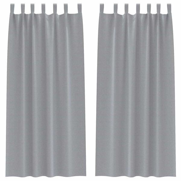 vidaXL Blackout Curtains with Rings 2 pcs Light Grey 260 x 140 cm