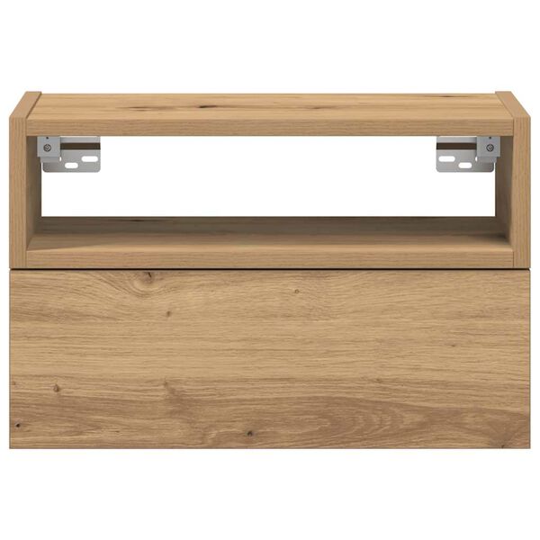 vidaXL Wall-mounted Bedside Cabinet Artisan Oak 45x26x28.5 cm