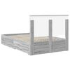 vidaXL Bed Frame with Drawer Grey Sonoma 120 x 190 cm Engineered Wood