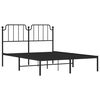 vidaXL Metal Bed Frame without Mattress with Headboard Black 140x190cm