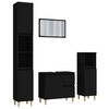 vidaXL 4 Piece Bathroom Furniture Set Black Engineered Wood
