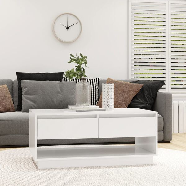 vidaXL Coffee Table White 102.5x55x44 cm Engineered Wood