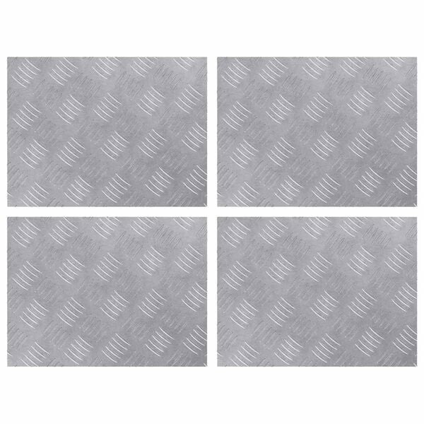 vidaXL Stair Tread Rectangular 4 pcs Silver 40 x 30 cm Aluminium