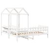 vidaXL Day Bed and Bench Set with Roof without Mattress White 80x200 cm