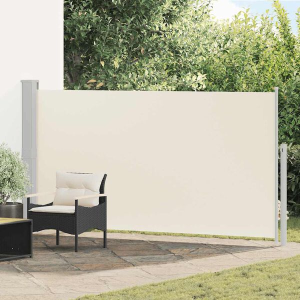 vidaXL Patio Retractable Side Awning 170x300 cm Cream