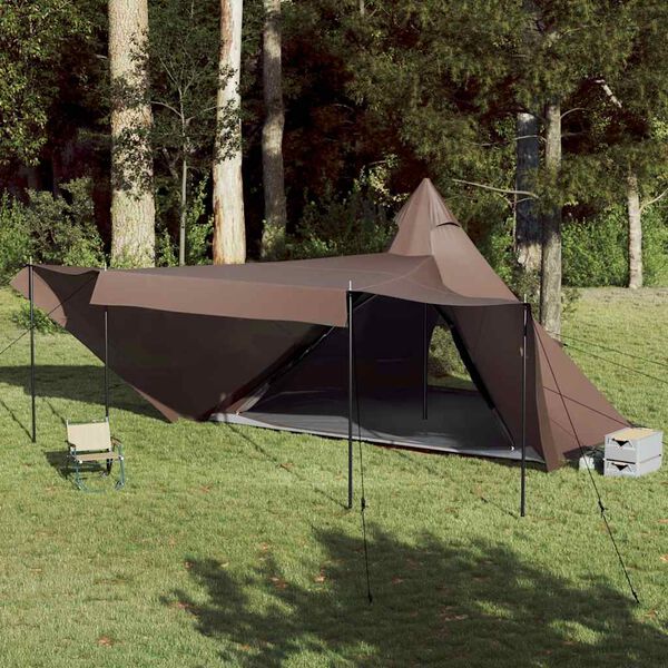 vidaXL Family Tent Tipi 8-Person Brown Waterproof