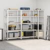 vidaXL 5-Layer Heavy-duty Shelves 3 pcs Silver Steel&Engineered Wood