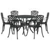 vidaXL Garden Dining Set 7 pcs Black Aluminium