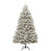 vidaXL Artificial Christmas Tree Green and White 240 cm PVC and Metal