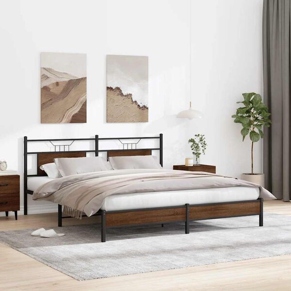 vidaXL Bed Frame without Mattress Brown Oak 160x200 cm Engineered Wood