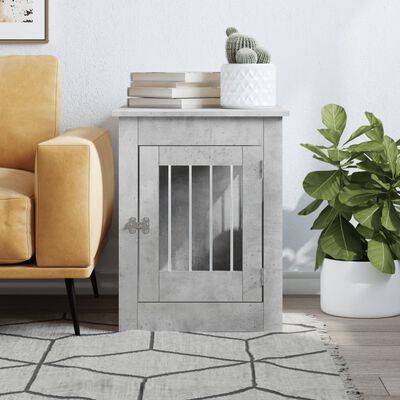 vidaXL Dog Crate Furniture Concrete Grey 55x80x68 cm Engineered Wood