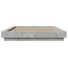 vidaXL Bed Frame with LED Lights without Mattress Concrete Grey 135x190cm