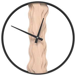 vidaXL Wall Clock Brown &Oslash;35 cm Iron and Oak Wood