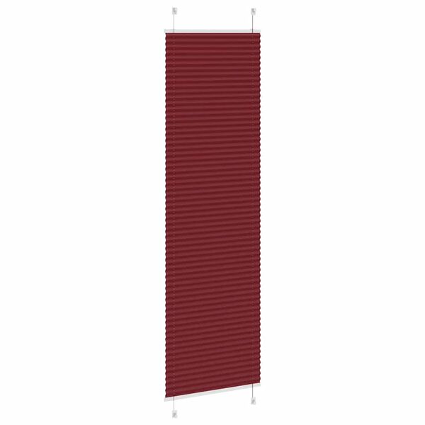 vidaXL Pleated Blind Bordeaux Red 65x200 cm Fabric Width 64.4 cm Polyester