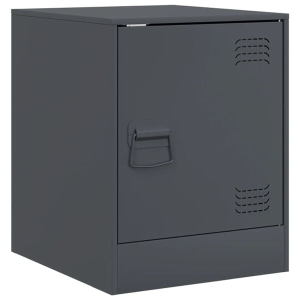 vidaXL Bedside Cabinet Anthracite 34.5x39x44 cm Steel