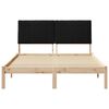 vidaXL Bed Frame with Headboard Black 140 x 190 cm Solid Pine Wood