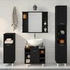 vidaXL Bathroom Furniture Set with Door 4 pcs Black 30 x 30 x 179.5 cm
