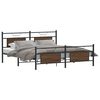 vidaXL Metal Bed Frame without Mattress Brown Oak 183x213 cm