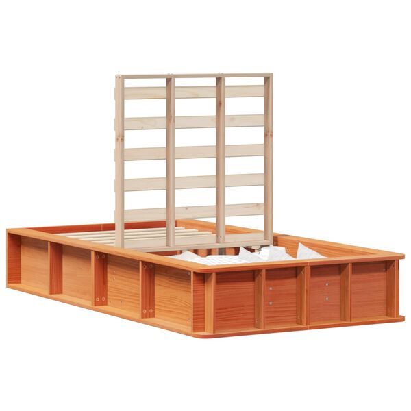 vidaXL Bed Frame Wax Brown 75 x 190 cm Solid Pine Wood