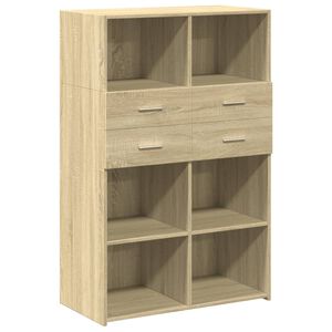 vidaXL Highboard Sonoma Oak 80x42,5x124 cm Engineered Wood