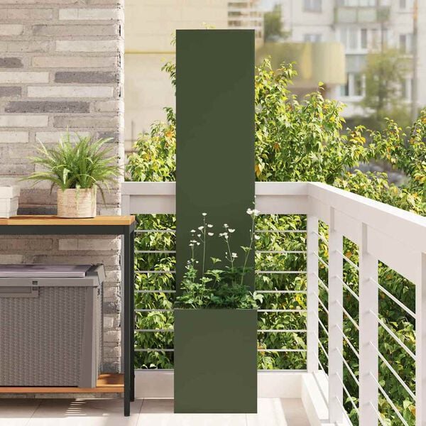 vidaXL Garden Privacy Screen Olive green 32 x 150 cm Cold-rolled steel