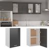 vidaXL Hanging Cabinet Lyon High Gloss Grey 39.5x31x60 cm Engineered Wood