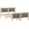 vidaXL Bed Frame with Headboard Taupe 140 x 190 cm Solid Pine Wood