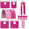 vidaXL Bunk Bed without Mattress with Slide and Curtains Pink 90x200 cm