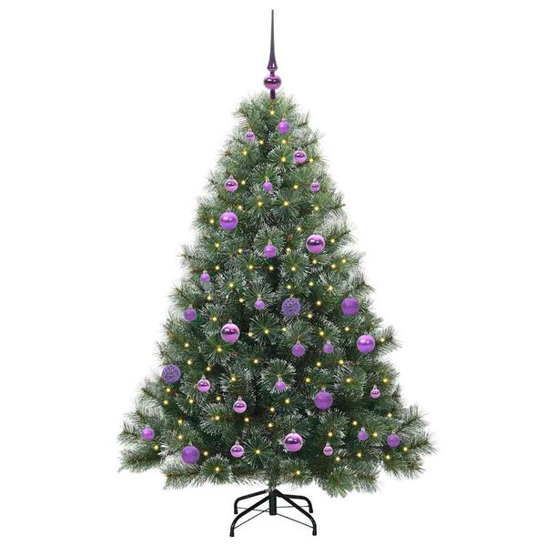 vidaXL Artificial Christmas Tree with 150 LEDs Green 150 cm PE and PVC